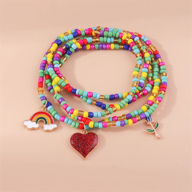 Bohemian Colorful Handmade Beads Anklets for Women Summer Beach Ankle Bracelet Foot Leg Chain Female Girls Jewelry Accessories