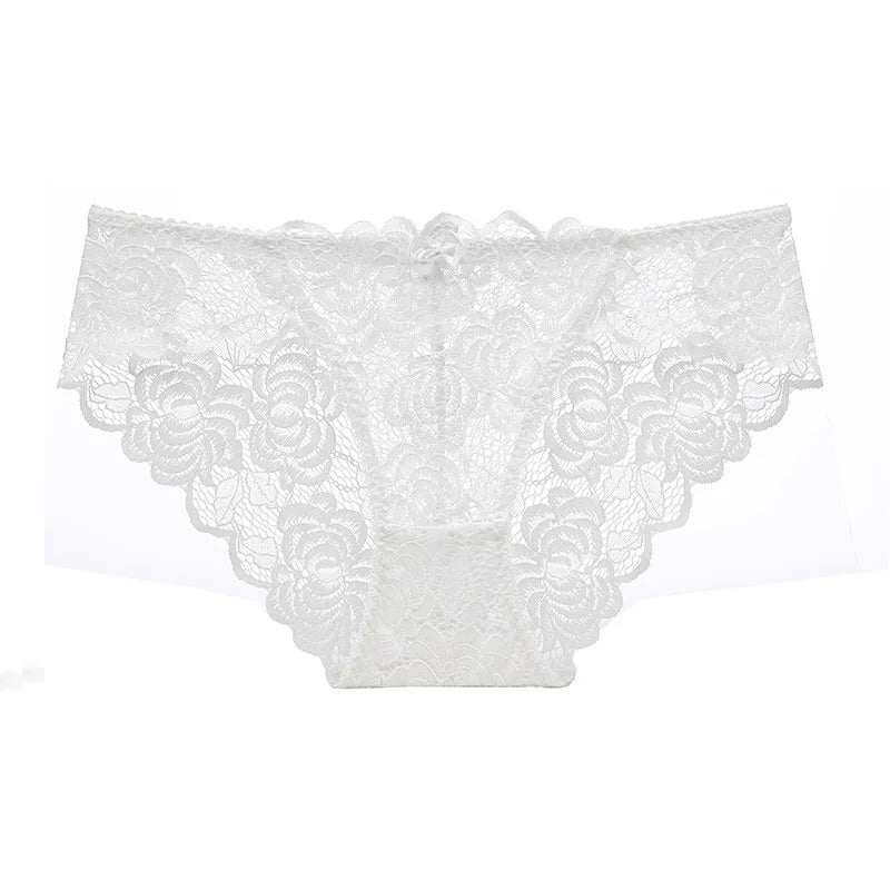 Sexy Lace Underwear Women Ultra-thin Transparent Lace Oversized Panties Female Underwear with Buttocks Low Waist Triangle Bottom