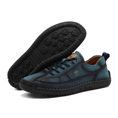 Men's business casual shoes with hand-stitched minimalist style
