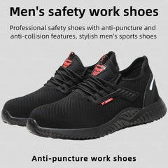 Men's steel safety work shoes Durable protective toe boots Comfortable sliding-resistant footwear factory industry safety·