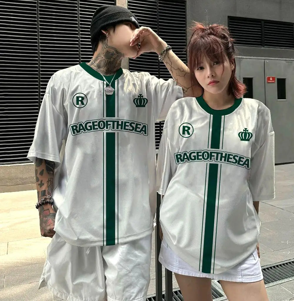 Stylish Striped Short Sleeve Men Women T-shirts Outdoor Oversize Sports Style Jersey Unisex S-5XL Basketball Tops T shirts Men