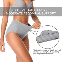 Hochgeschnittene Damen-Unterwäsche für die Zeit nach der Geburt, aus Baumwolle, weich, atmungsaktiv, mit vollständiger Abdeckung und Stretchanteil, 4 Stück/Packung