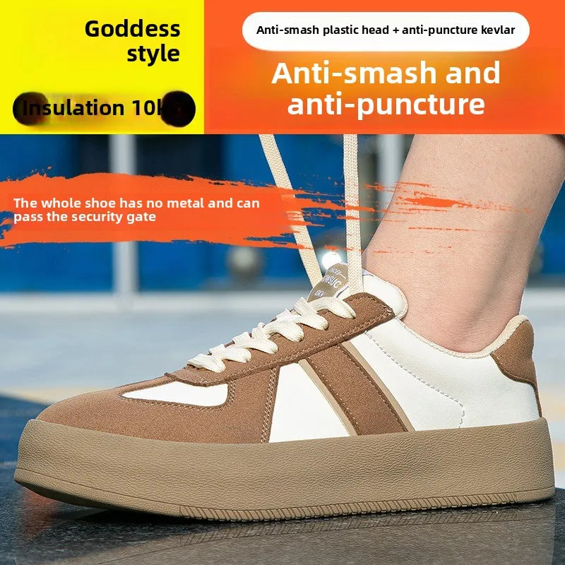 New Women's Safety Shoes with Steel Toe  Anti Smashing and Anti Piercing  Lightweight and Soft Sole  Fashionable and Breathable