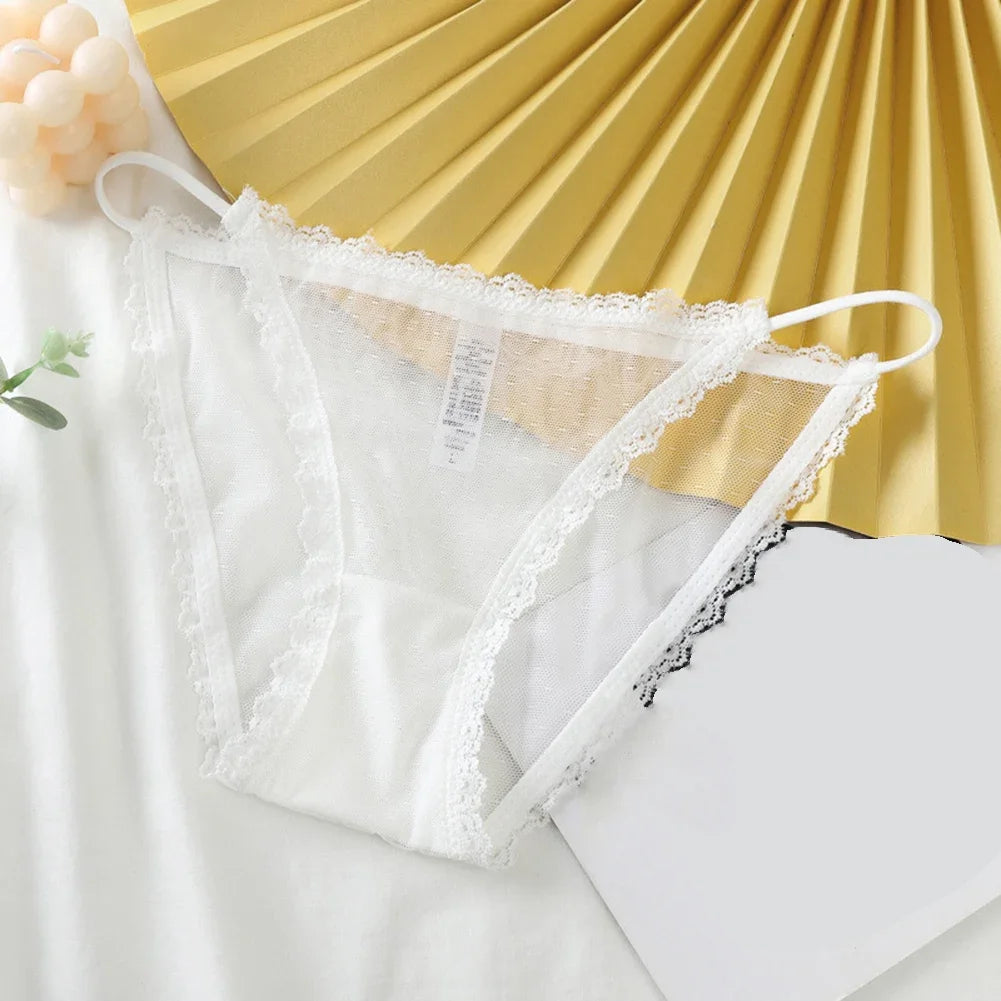 Women Underwear Seamless Sexy Lace Hollow Out Panties See Through Thin Lingerie