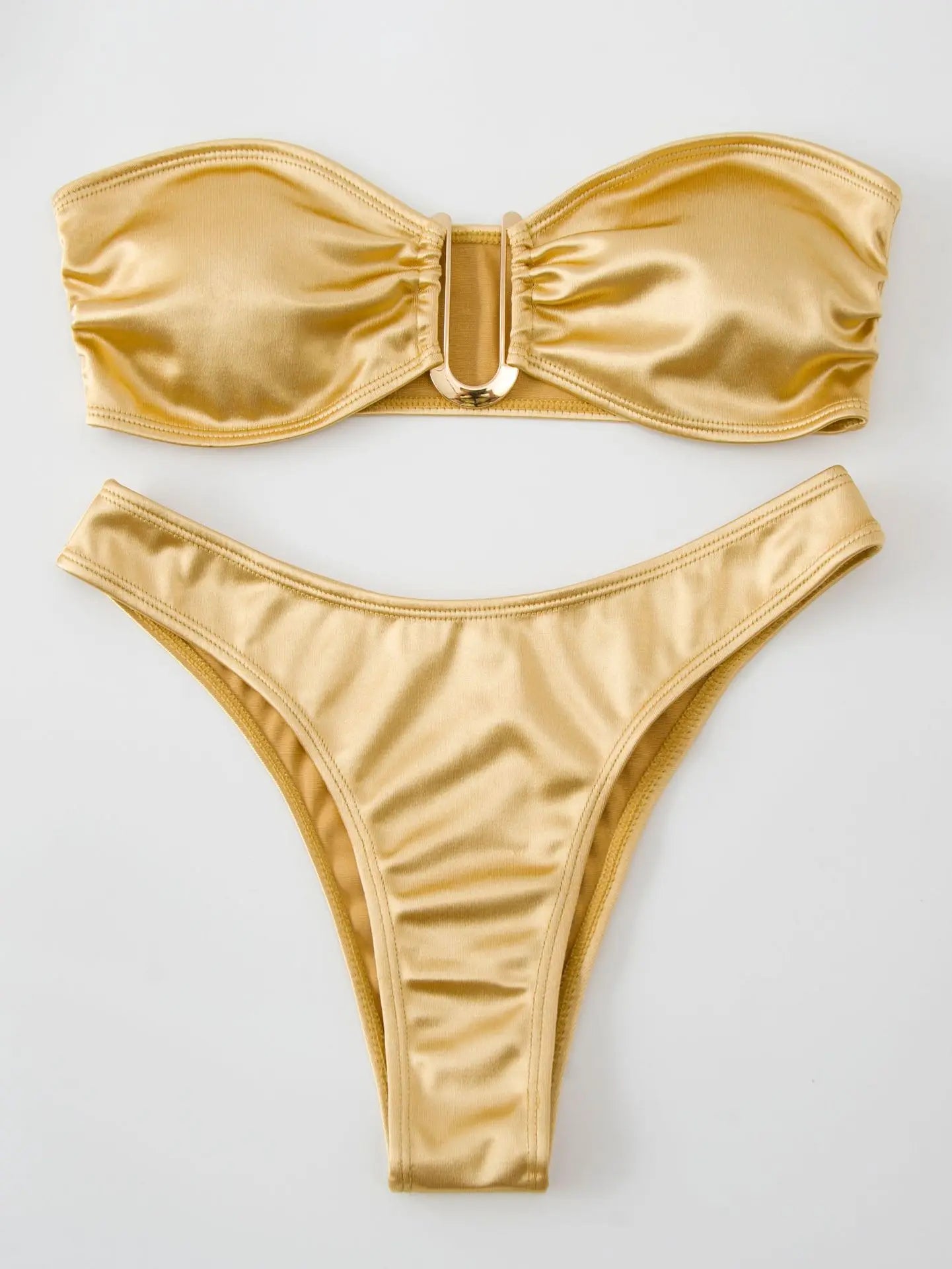12 Color 2024 New Sexy Bandeau Bikini Women Swimwear Female Swimsuit Two-pieces Bikini Set Padded Bather Bathing Suit Swim