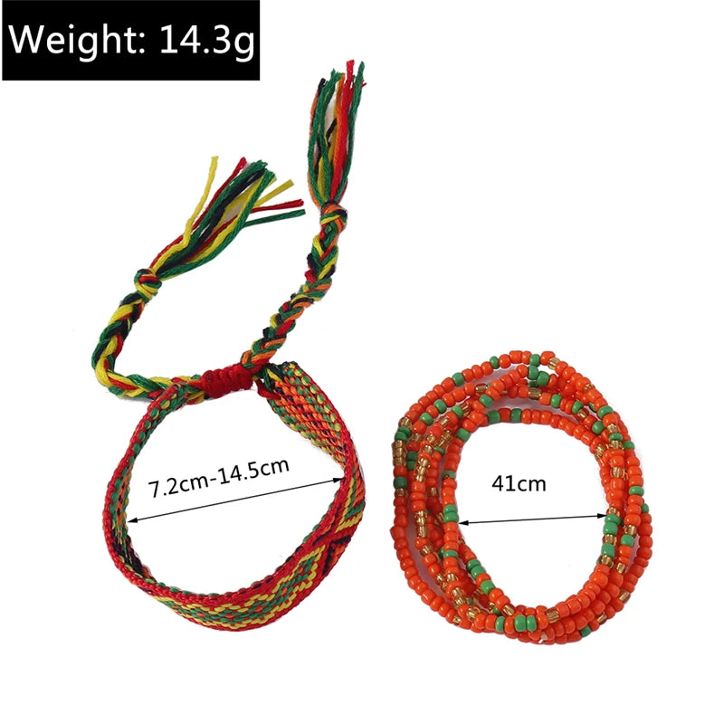 Bohemian Colorful Handmade Beads Anklets for Women Summer Beach Ankle Bracelet Foot Leg Chain Female Girls Jewelry Accessories