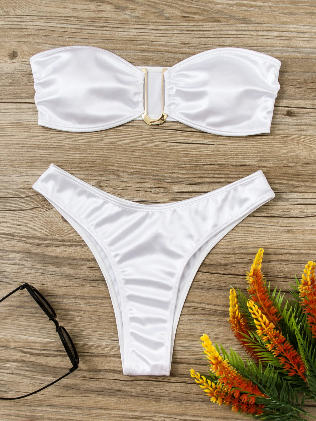 12 Color 2024 New Sexy Bandeau Bikini Women Swimwear Female Swimsuit Two-pieces Bikini Set Padded Bather Bathing Suit Swim