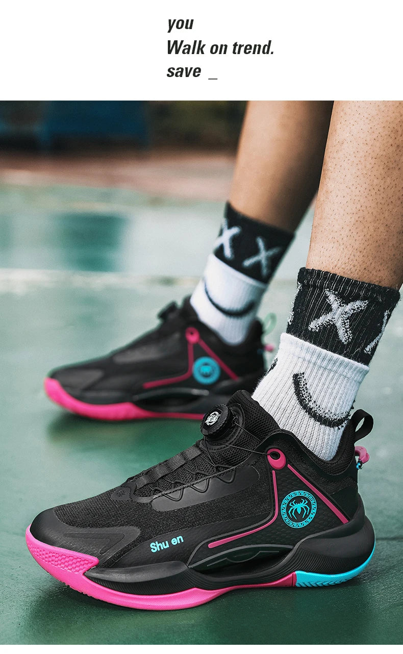 2025 Men'S And Women'S Basketball Shoes Lightweight Breathable Shock-Absorbing Anti Slip Daily Training Sports Shoes 36-45