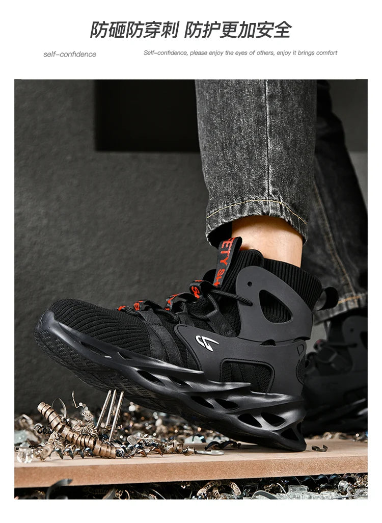 Fashionable, comfortable and casual sports shoes, work boots, anti-puncture and anti-crush safety shoes, men's protective shoes