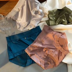 Damenunterwäsche, Eisseiden-Slips, nahtlose, ultradünne Unterwäsche, Satin-Slips, Damen-Slips in großen Größen
