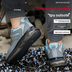 Men's Safety Shoes Steel Toe Soft Soled Women Male Sneakers Lightweight Air Cushion Working Footwears Protection Anti Smashing