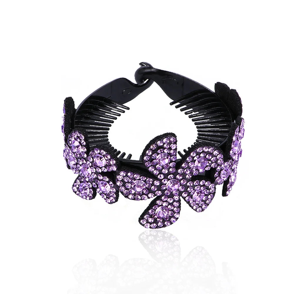 Accessories Rhinestone Floral Hair Accessories Women Twistclip Hairclaw Barrettes Hair Pins Headwear