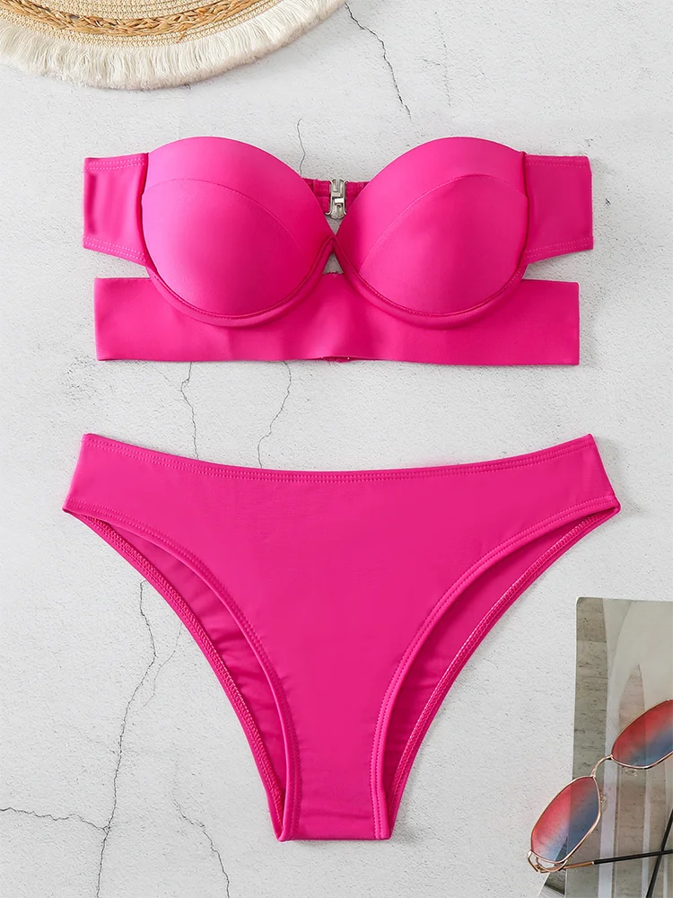 2025 Woman Separate Swimsuit Beach Outfits High Waist Sexy Bikini Set 2 Pieces Plus Size Bathing Suit Feminine Women's Swimwear