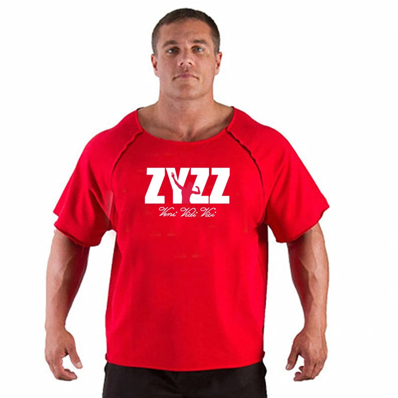 New Hot Sale Men Printed T Shirts Breathable Loose Running Shirt Cotton Tees Bodybuilding Singlet Fitness GYM POWERHOUSE T Shirt