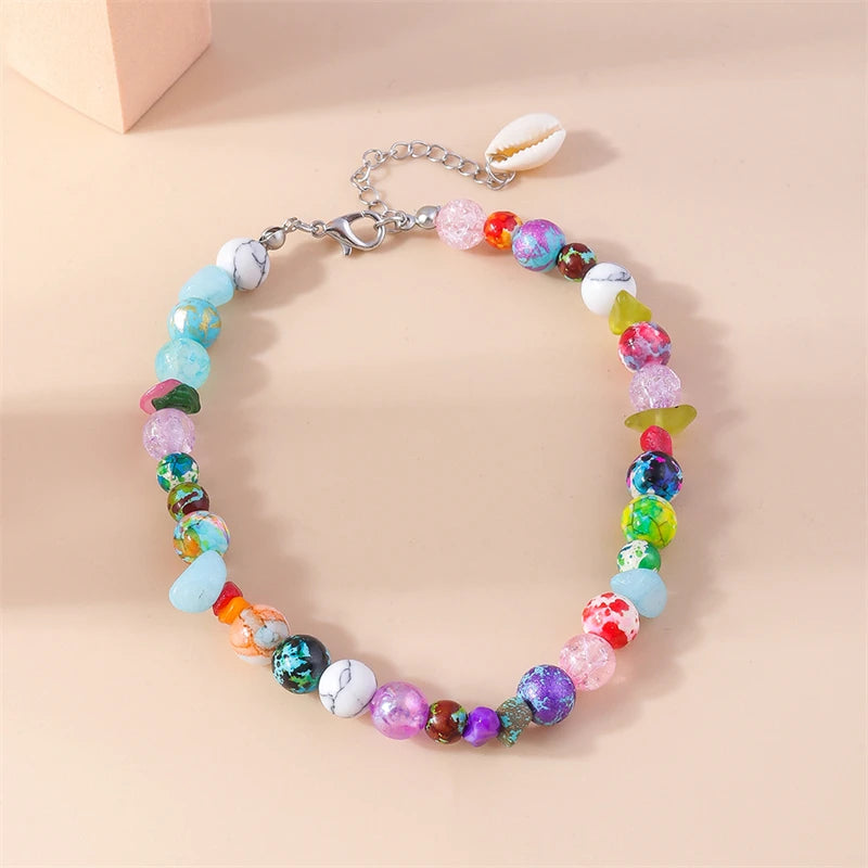 Bohemian Colorful Handmade Beads Anklets for Women Summer Beach Ankle Bracelet Foot Leg Chain Female Girls Jewelry Accessories