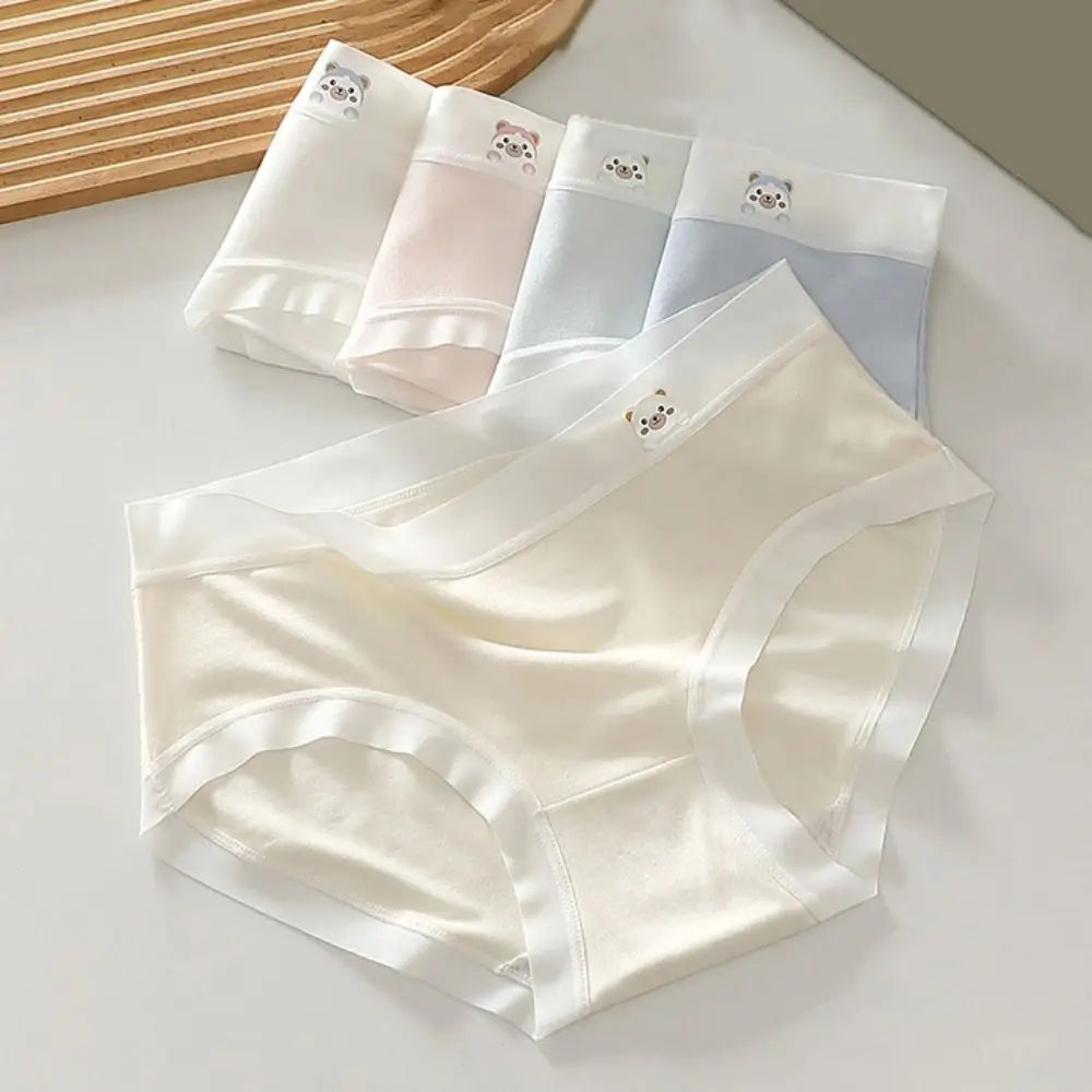 5PCS Soft Cute Panties for Women Underwear Female Lingerie Seamless Briefs Cotton Crotch Bear Underpants Girls