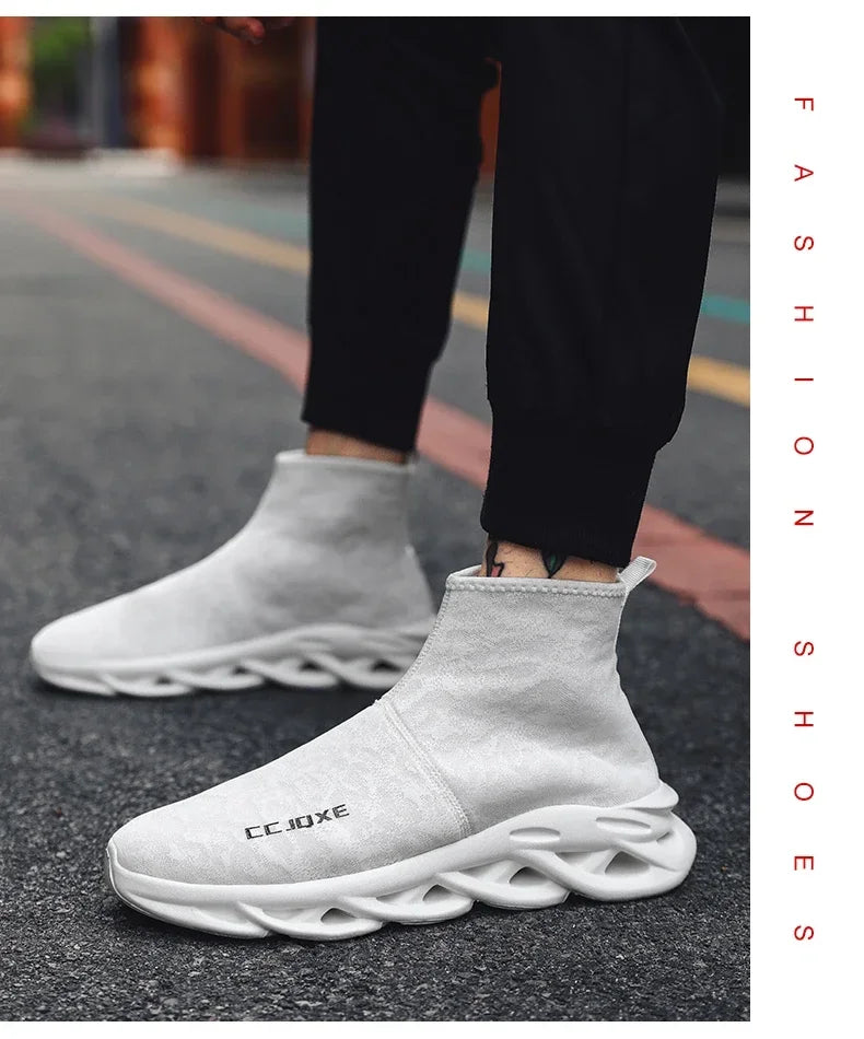 Socks Shoes for Men Black Sneakers Light Breathable Women Runing Shoes Outdoor Platform High Top Men Shoes New Unisex Sport Shoe