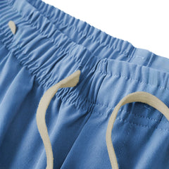 Lässige Herren-Sommershorts mit Taschen – Schwarz, elastischer Bund, Kordelzug, Polyester, zweilagiges Design, leicht und atmungsaktiv