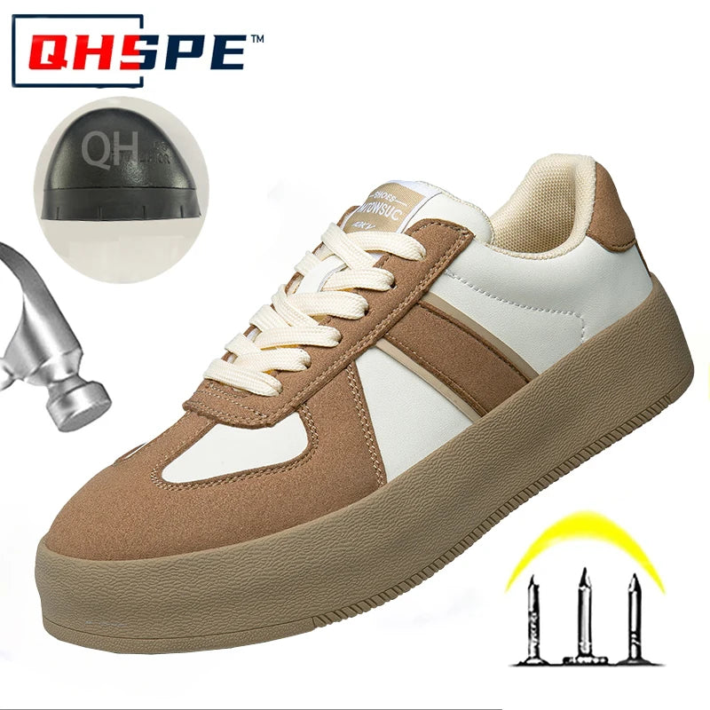 New Women's Safety Shoes with Steel Toe  Anti Smashing and Anti Piercing  Lightweight and Soft Sole  Fashionable and Breathable