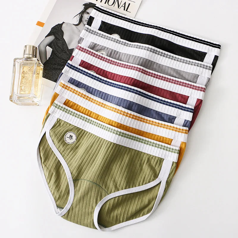 Women's Cotton Briefs Mid-rise Soft Women Panties Sexy Female Underpants Lingerie Breathable Comfortable Girls Underwear M-2XL