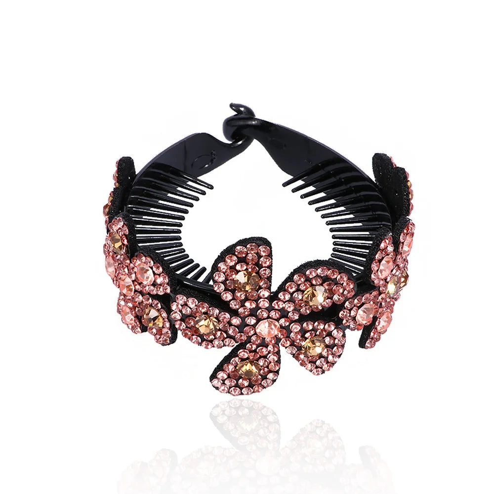Accessories Rhinestone Floral Hair Accessories Women Twistclip Hairclaw Barrettes Hair Pins Headwear