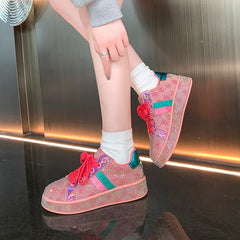 Shoes for Women 2025New Rhinestone Womens Sneaksers Diamond Breathable Luxury Casual Thick Bottoms Dad Sports Shoe Zapatos Mujer