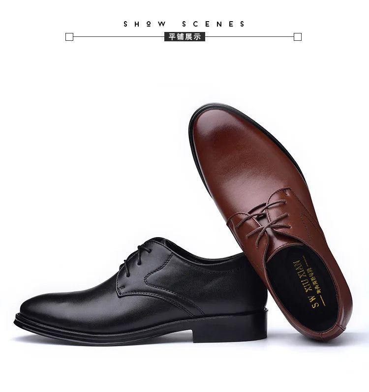 Men Dressing Shoes Formal for Men's Casual Shoe Leather Social Wedding Designer Pointed Toe Black Office Winter Shoes Brand 2024