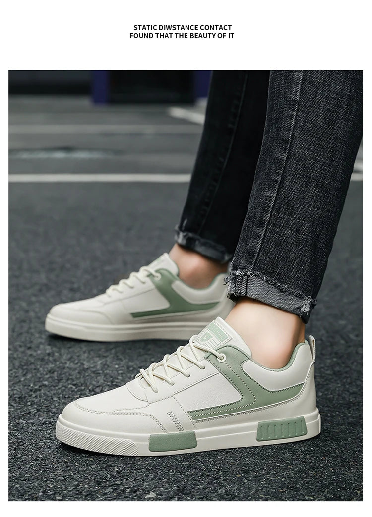 Men's shoes autumn new student board shoes leather surface fashionable sports and leisure shoes outdoor walking shoes large size