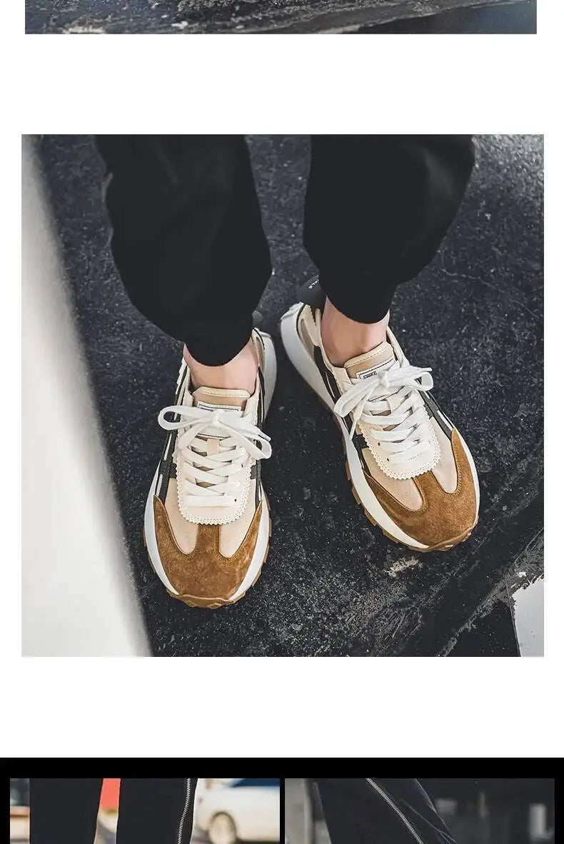 2025 New Men's Shoes Fashionable Versatile Casual Sports Lightweight Non-slip Breathable Shoes With Thick Soles For Men