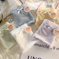 Women's Underwear 7A Baby Cotton Antibacterial Splicing Lace Cotton Crotch Seamless Comfortable Breathable Summer Thin Briefs