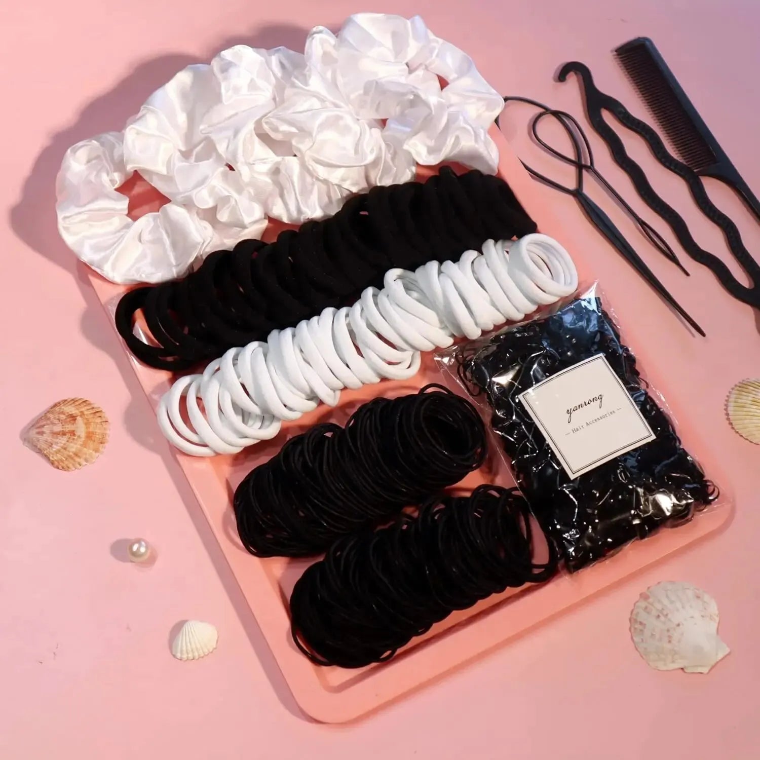 755/1510PCS Hair Accessories Set for Women Seamless Ponytail Holders Hair Bands Scrunchies Girls Variety Rubber Bands Hair Ties