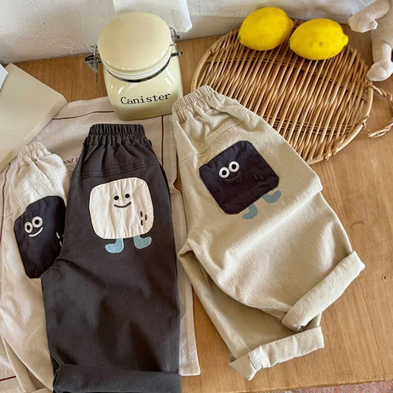 Korea Baby Boy Sweatpants Children Autumn Long Pants Kids Boys Sport Solid Color Trousers Infant Panties Toddler Spring Bottoms