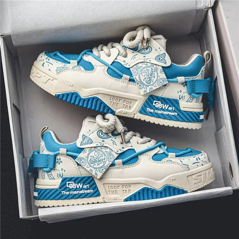 Men Sneakers Outdoor Casual Shoes Fashion Spring Breathable Vulcanized Shoes Comfortable Walking Shoe Platform Lace Up Men Shoes