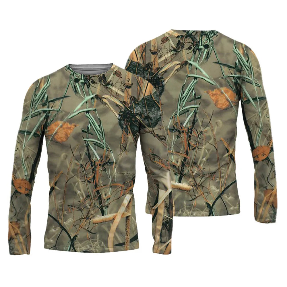 New Summer Men's Fishing Shirts Breathable T-Shirt Fishing Apparel Long Sleeve Outdoor Sports Crewneck Tops Fishing Shirts 6XL