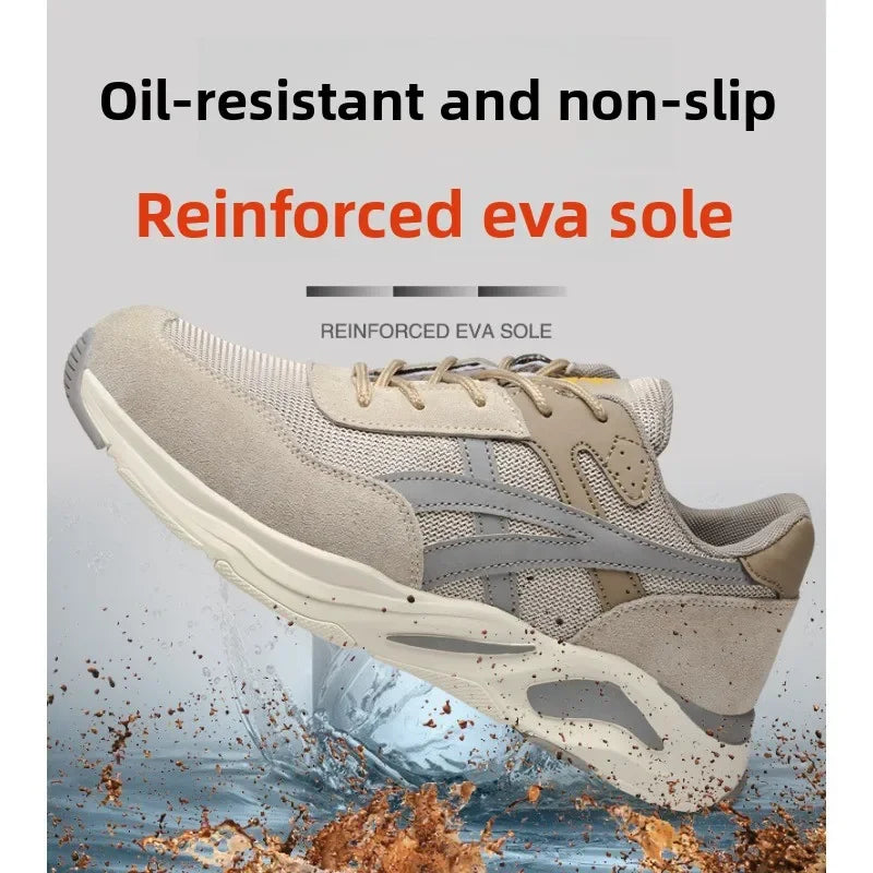 New Lightweight and Breathable Labor Protection Shoes for Men and Women  Anti Smashing and Anti Piercing Steel Toe Safety Shoes