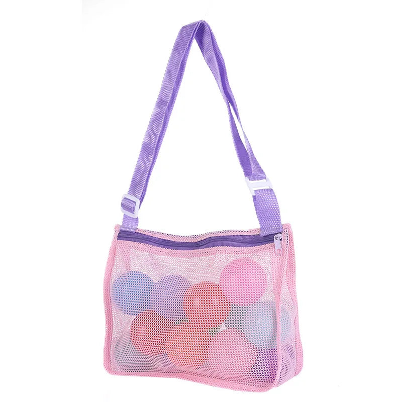 Beach Toy Mesh Bag Kids Shell Storage Bag Beach Toy Seashell Bag Mesh Pool Bag Sand Toys Swimming Accessories for Boys and Girls