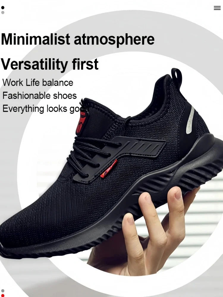 Men's steel safety work shoes Durable protective toe boots Comfortable sliding-resistant footwear factory industry safety·