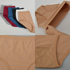 Damen-Unterwäsche aus Baumwolle mit hohem Bund, gestreift, weich und atmungsaktiv, Damenslips, Dessous