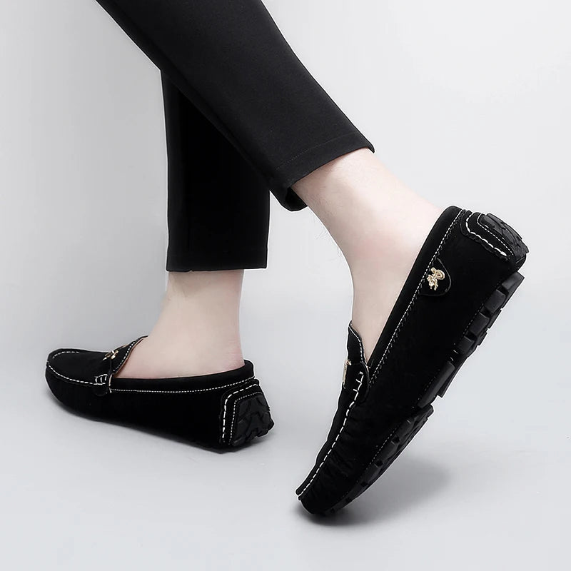 2025 New Men's Shoes Small Size Handmade Beanie Shoes 38 Casual 37 Frosted Loafers 36 Slip-On Shoes Driving Shoes for Men and Women