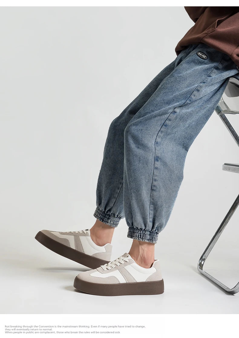 Men's and Women's Fashionable Casual Sports Shoes, Versatile Thick-soled Platform Shoes, White Sneakers, Autumn Training Shoes