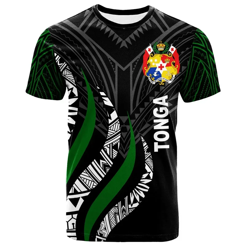 Fashion Tonga T Shirts For Men Summer Casual 3D Printed Polynesia T-shirt Round Neck Short Sleeves Tops Street Loose Tee Shirt