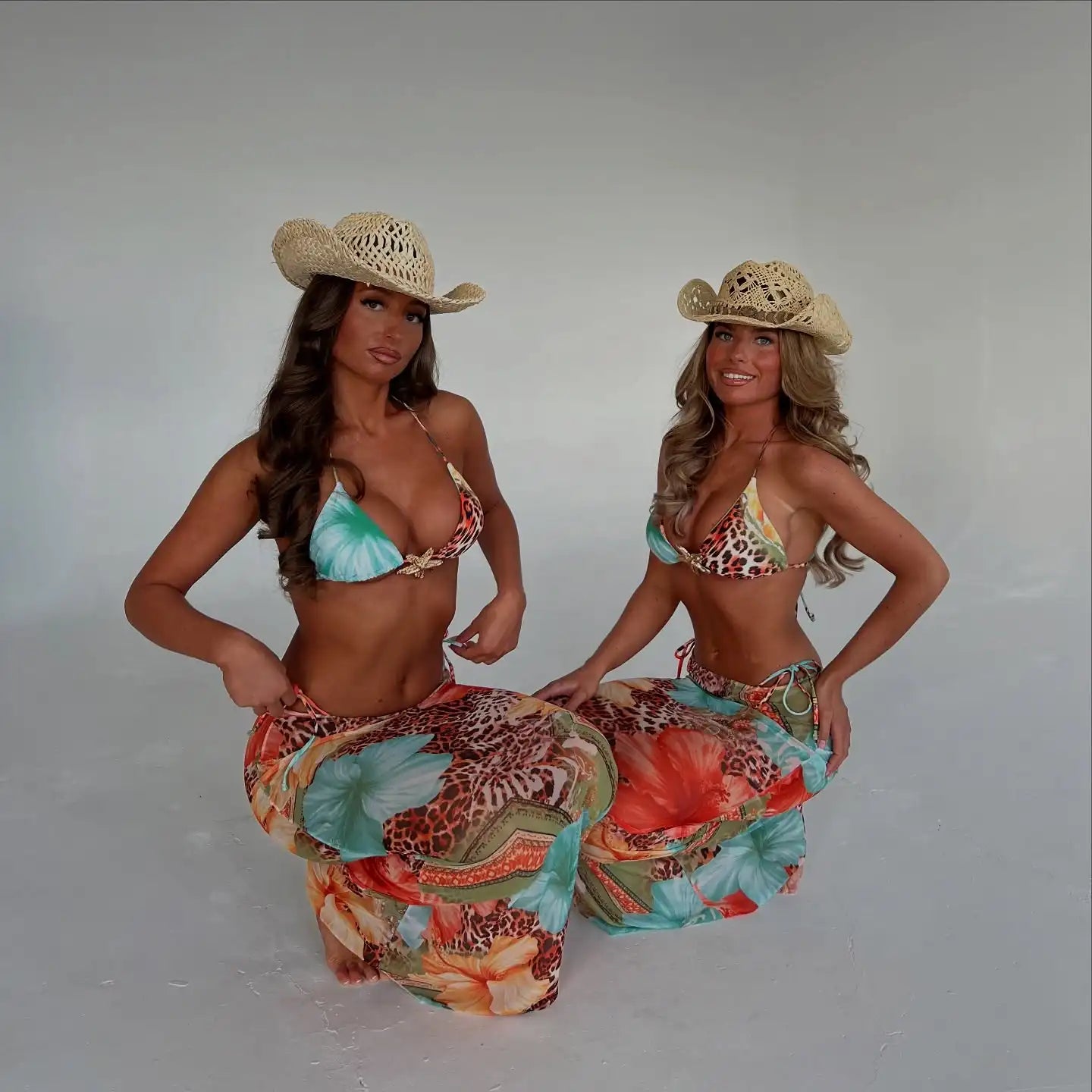 Print Bikini with Skirt Swimsuit Brazilan Bikini Set  Swimwear for Women Halter Shirring 3 Pcs Bathing Suits Summer Female