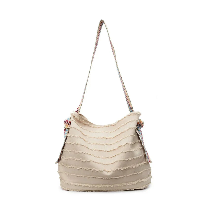 2025 Women Boho Straw Tote Bag Stylish Beach Shoulder Purse Spacious Woven Crossbody