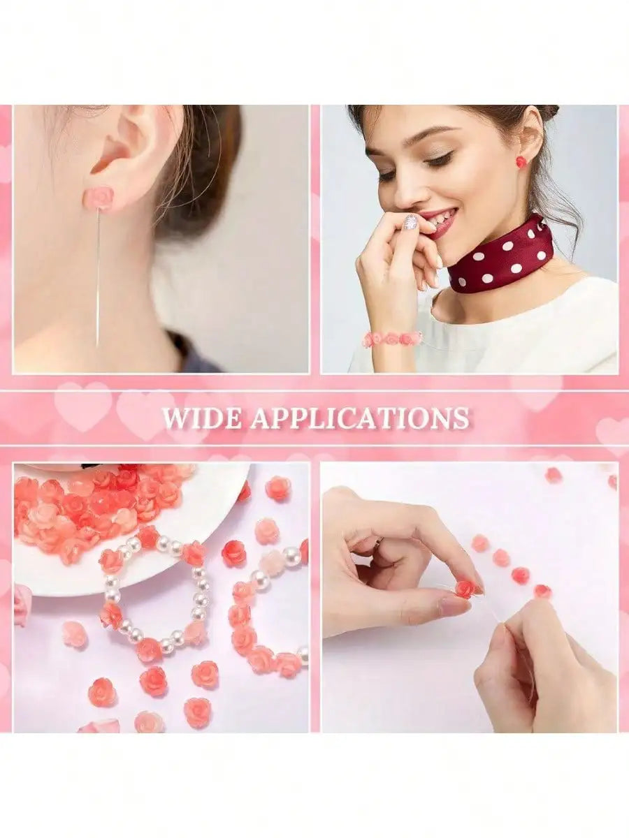 5/11/21pcs Rose Decorative Beads, Summer Beach Vacation Women's Fashion Accessories Decorative Accessories, DIY Party Gift Beads