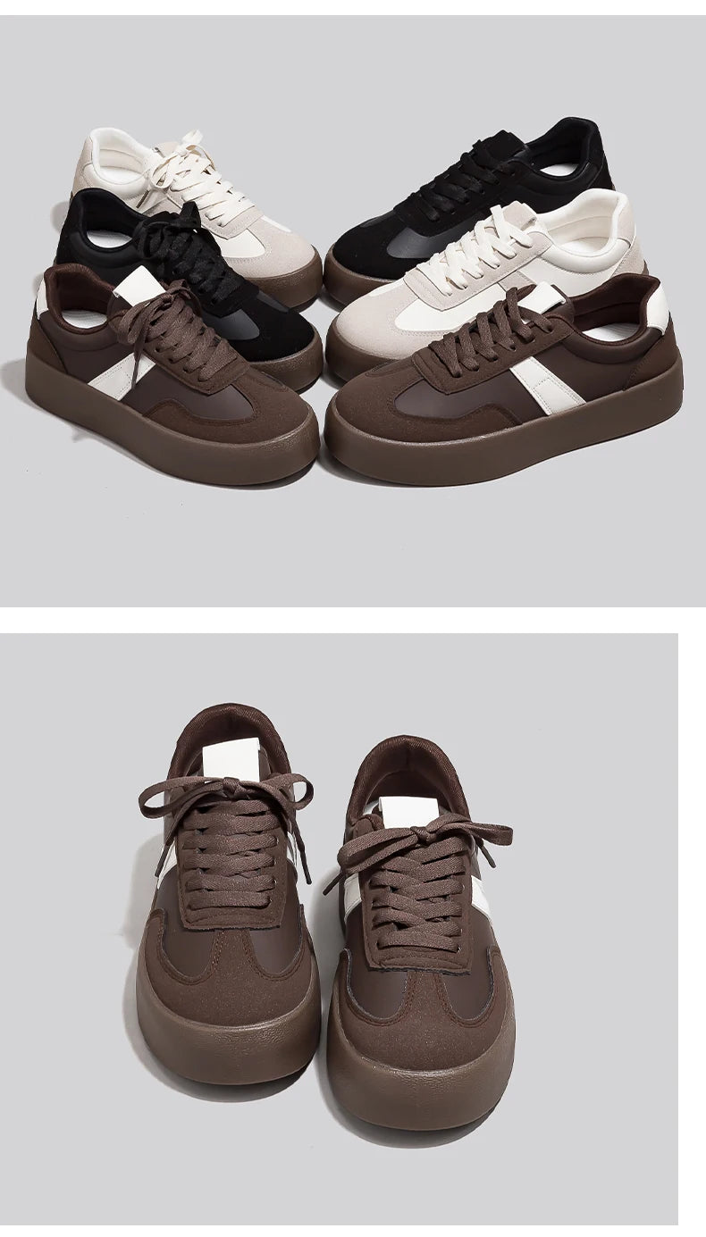Men's and Women's Fashionable Casual Sports Shoes, Versatile Thick-soled Platform Shoes, White Sneakers, Autumn Training Shoes