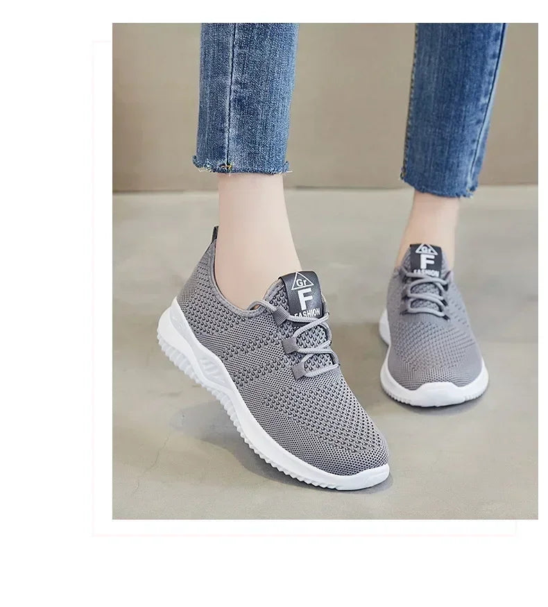 Shoes for Women 2024 New Casual Fashion Running Shoes Flying Woven Breathable Lady Casual Shoes Soft Sole Trend Fashion Sneakers