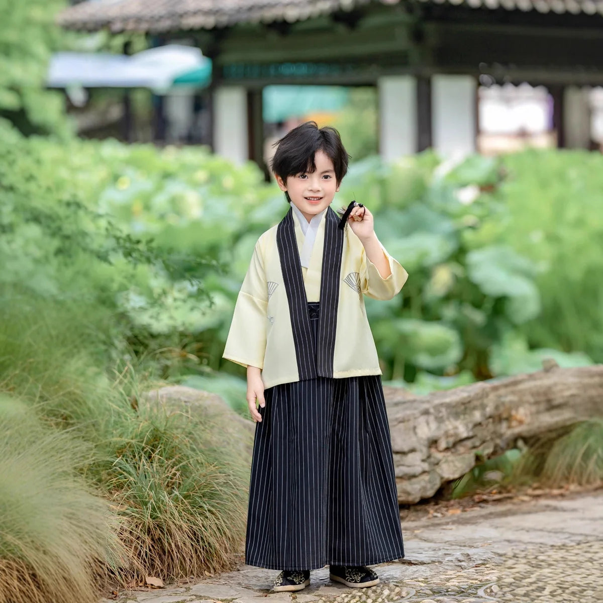 Kids Japanese Traditional Costume Kimono Children's Samurai Clothes Boys Cardigan Kimono Sets Child Stage Performance Clothing