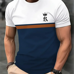 New Fashion Men's T-shirt Casual Sweatshirt Tops Summer O-neck Slim Short-sleeved Tees Male Trend Streetwear Daily Mens Clothing