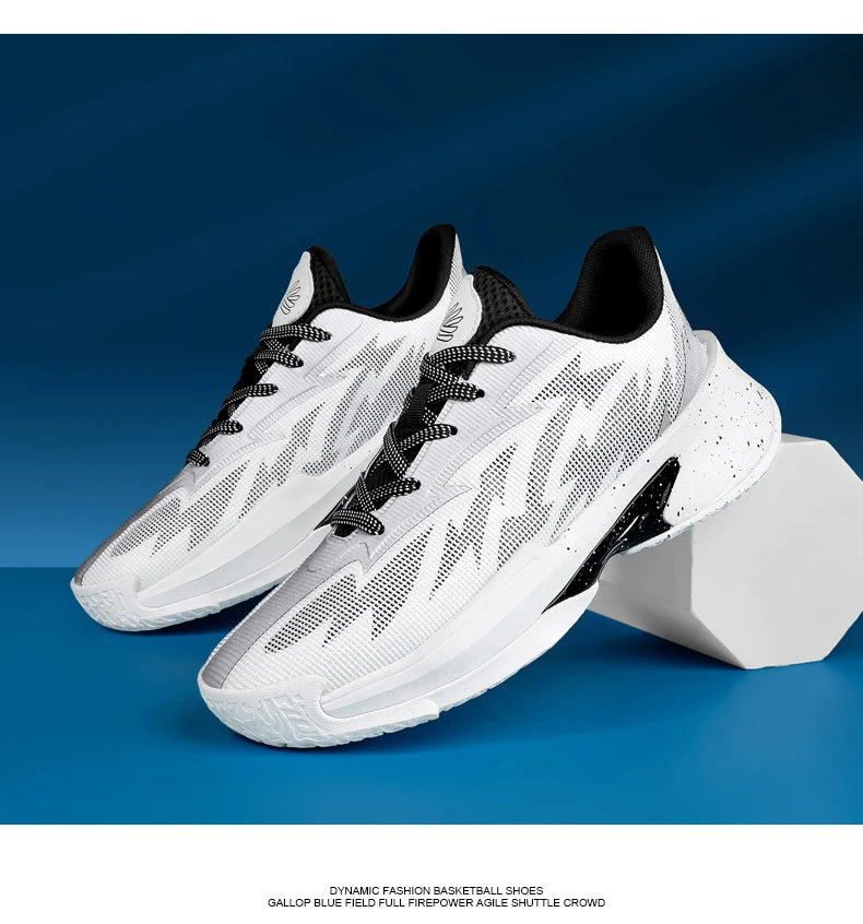 Basketball Shoes for Men and Women, Lightweight Mesh Breathable Non-Slip Wear-Resistant Shock-Absorbing Practical Soft-Soled Stu