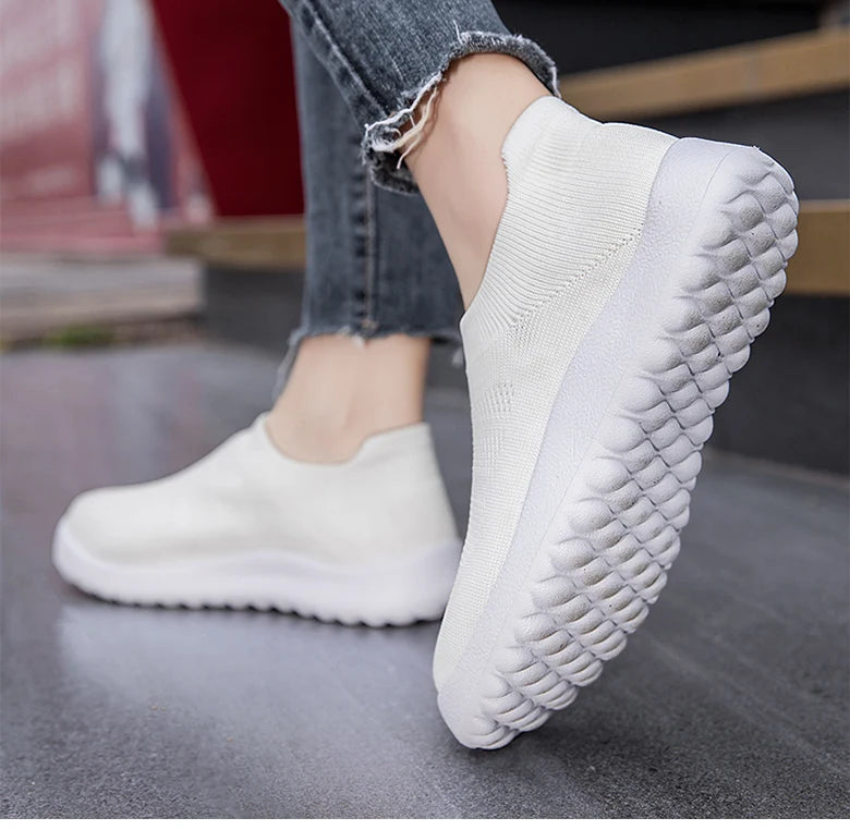 Women's Sports Shoes Mix Color Woman Shoes With Mesh Sneakers Women Casual Zapatillas De Mujer  Slip-on Footwear Tennis Female
